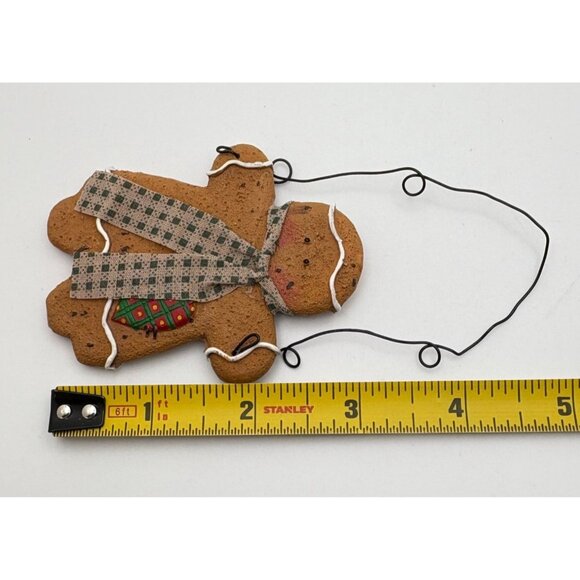 Vintage Gingerbread Woman Christmas Tree Ornament Scarf Accent - Picture 3 of 6